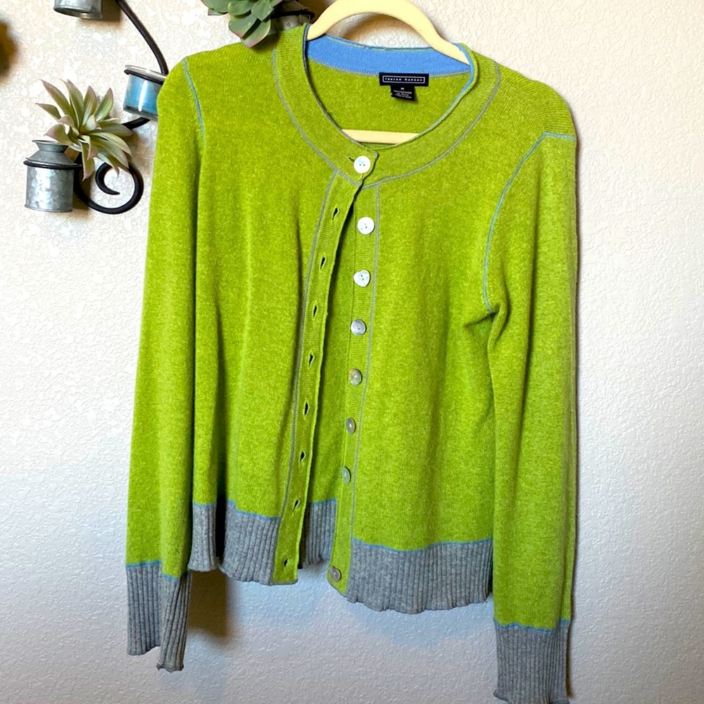 Cashmere sweater by Lauren Hansen Lime Green